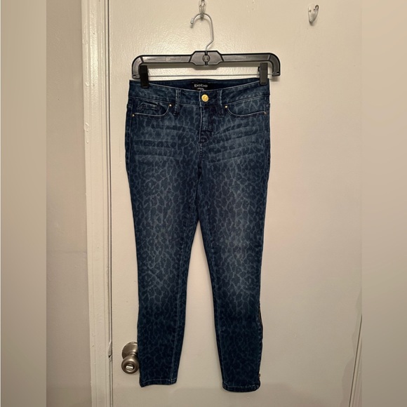 "Bebe" Women's Leopard Print Skinny Jeans Size 25 - Picture 1 of 5